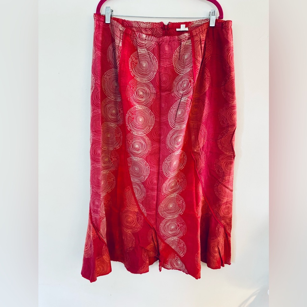 J. Jill Patterned Maxi Skirt Burnt Orange XL